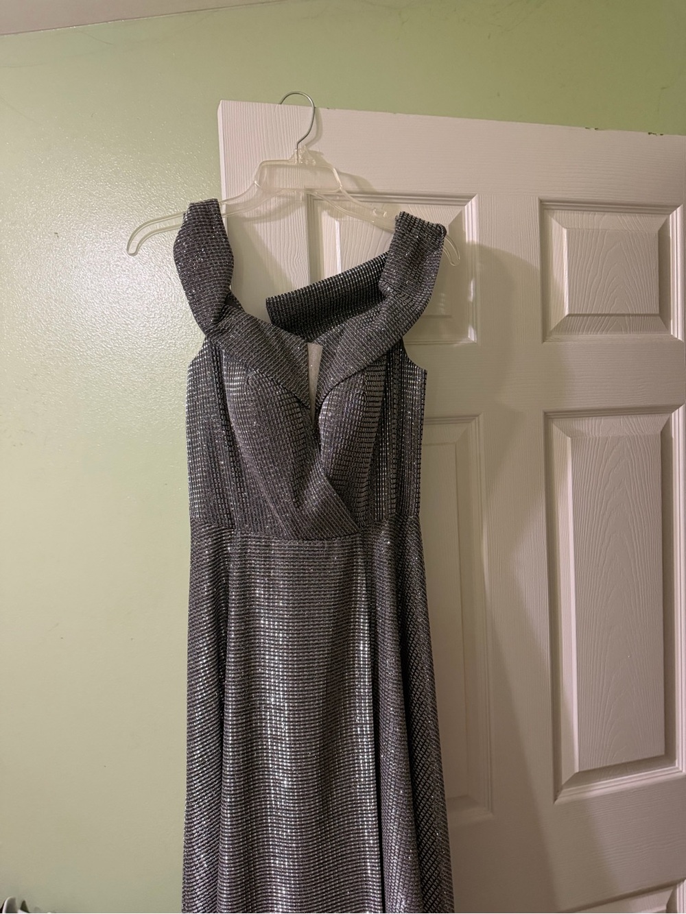 Silver prom dress